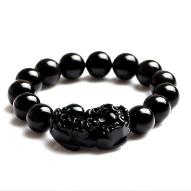 Natural Black Obsidian Pixiu Wealth Bracelet-Your Soul Place